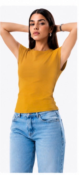 Neck Ribbed Top