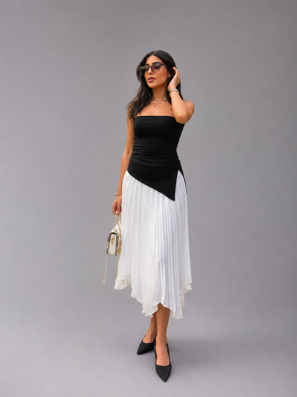 Asymmetrical Strapless Top