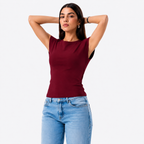 Neck Ribbed Top