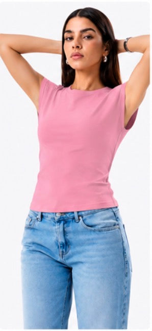 Neck Ribbed Top