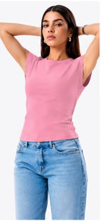 Neck Ribbed Top