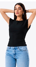 Neck Ribbed Top