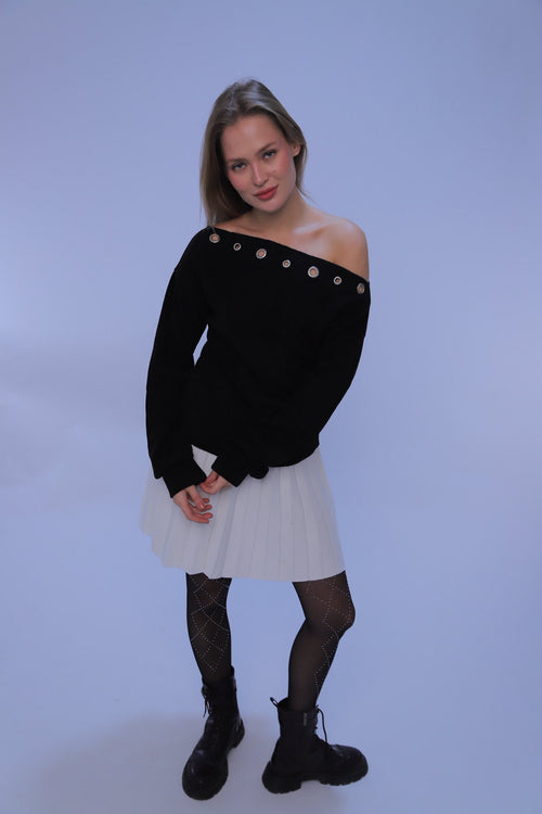 ASYMMETRICAL OFF SHOULDER TOP