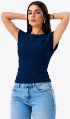Neck Ribbed Top