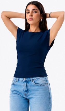 Neck Ribbed Top