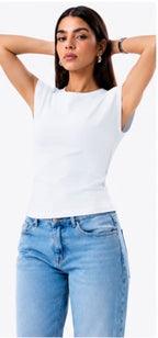Neck Ribbed Top