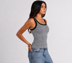 Ribbed Tank Top  x White