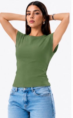 Neck Ribbed Top