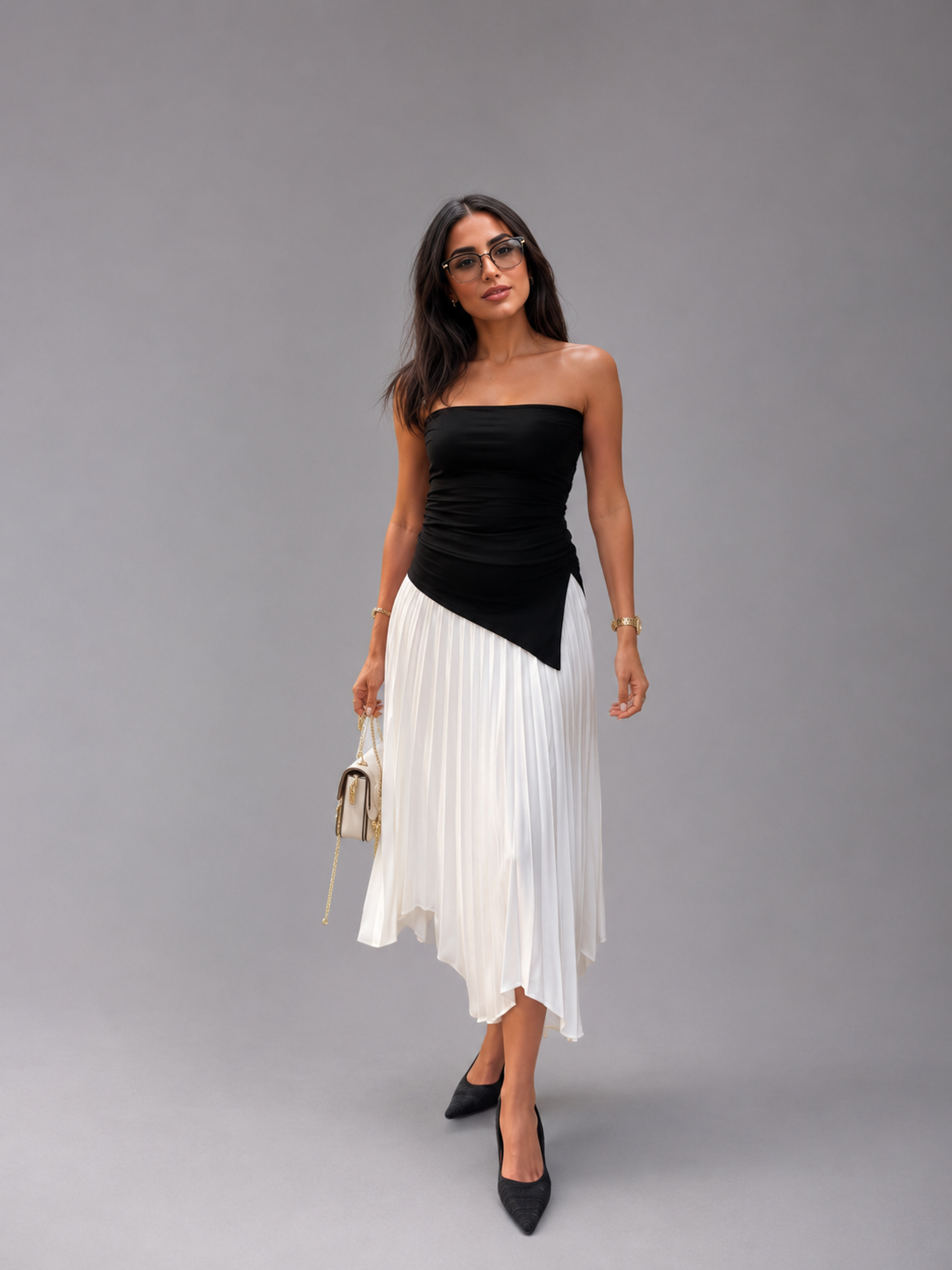 Asymmetrical Strapless Top