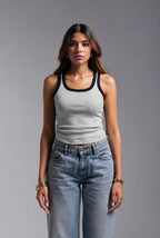 Ribbed Tank Top  x White