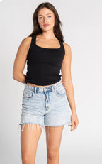 Ribbed Square neck