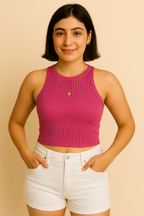 Cropped Ribbed Top