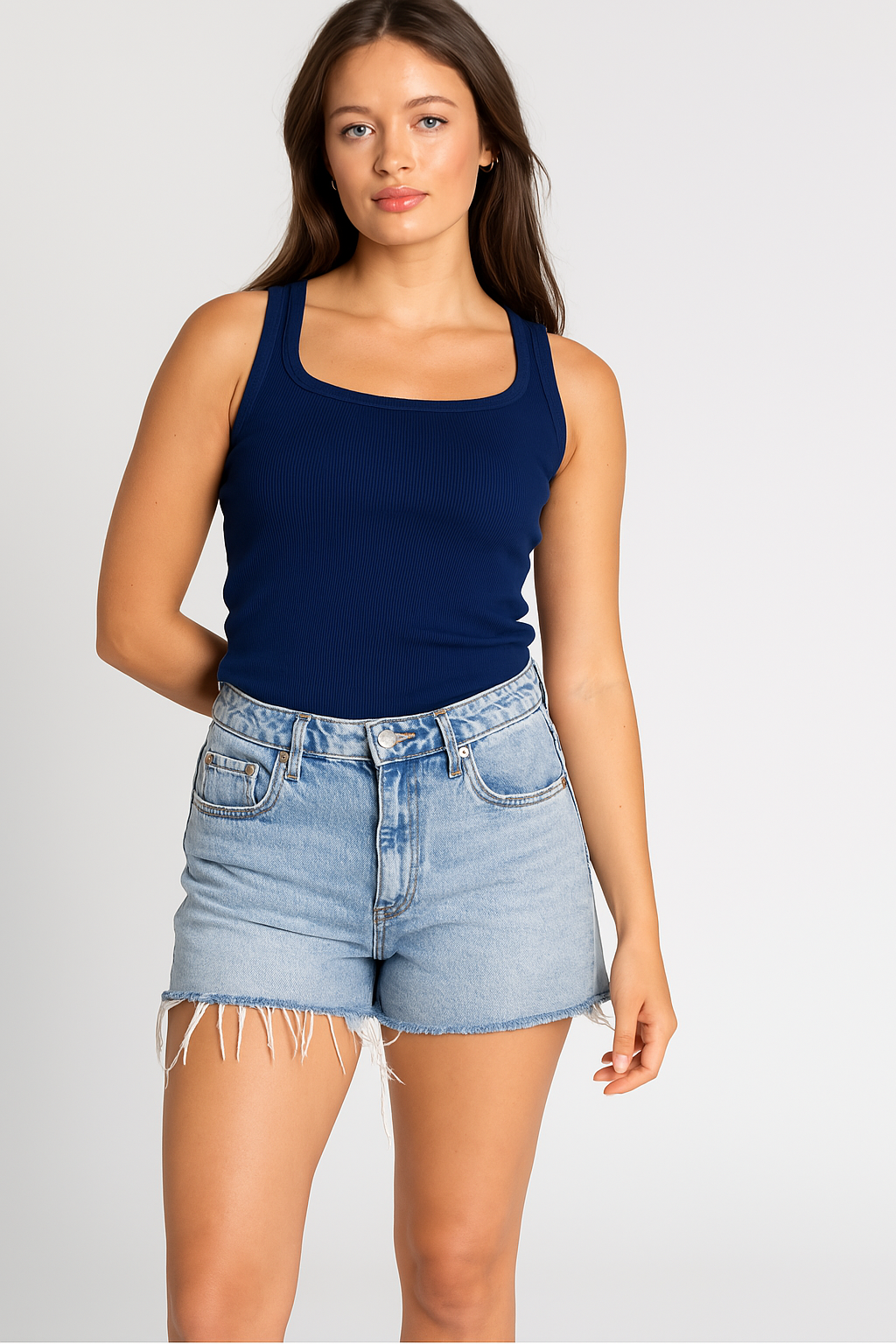 Ribbed Square neck