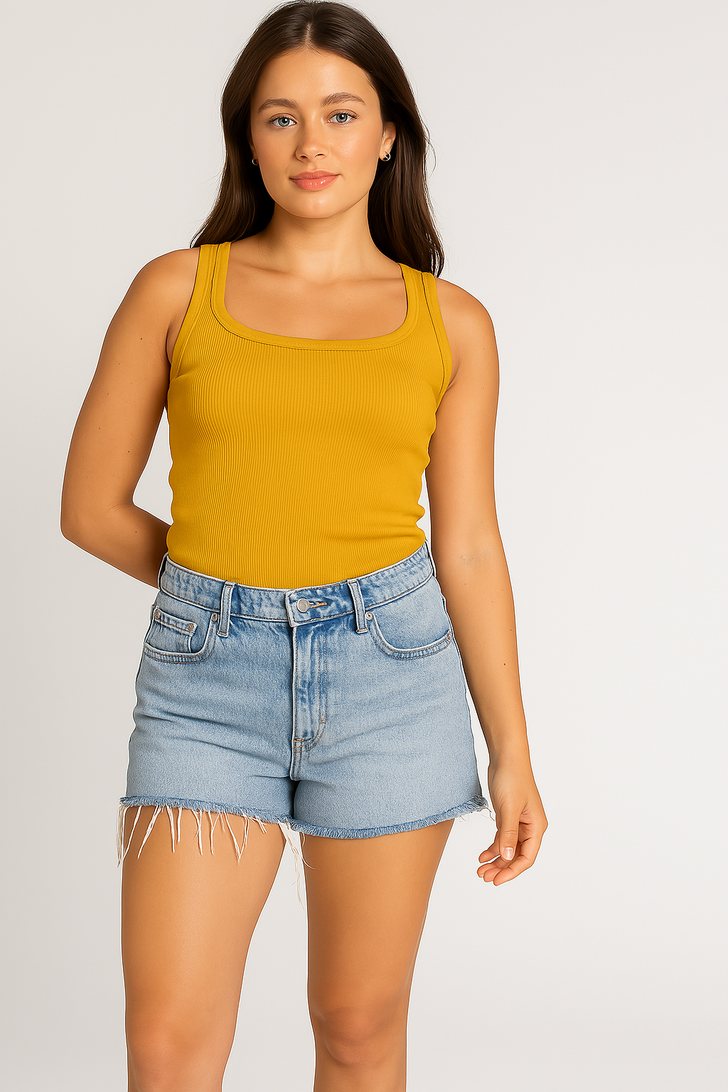 Ribbed Square neck