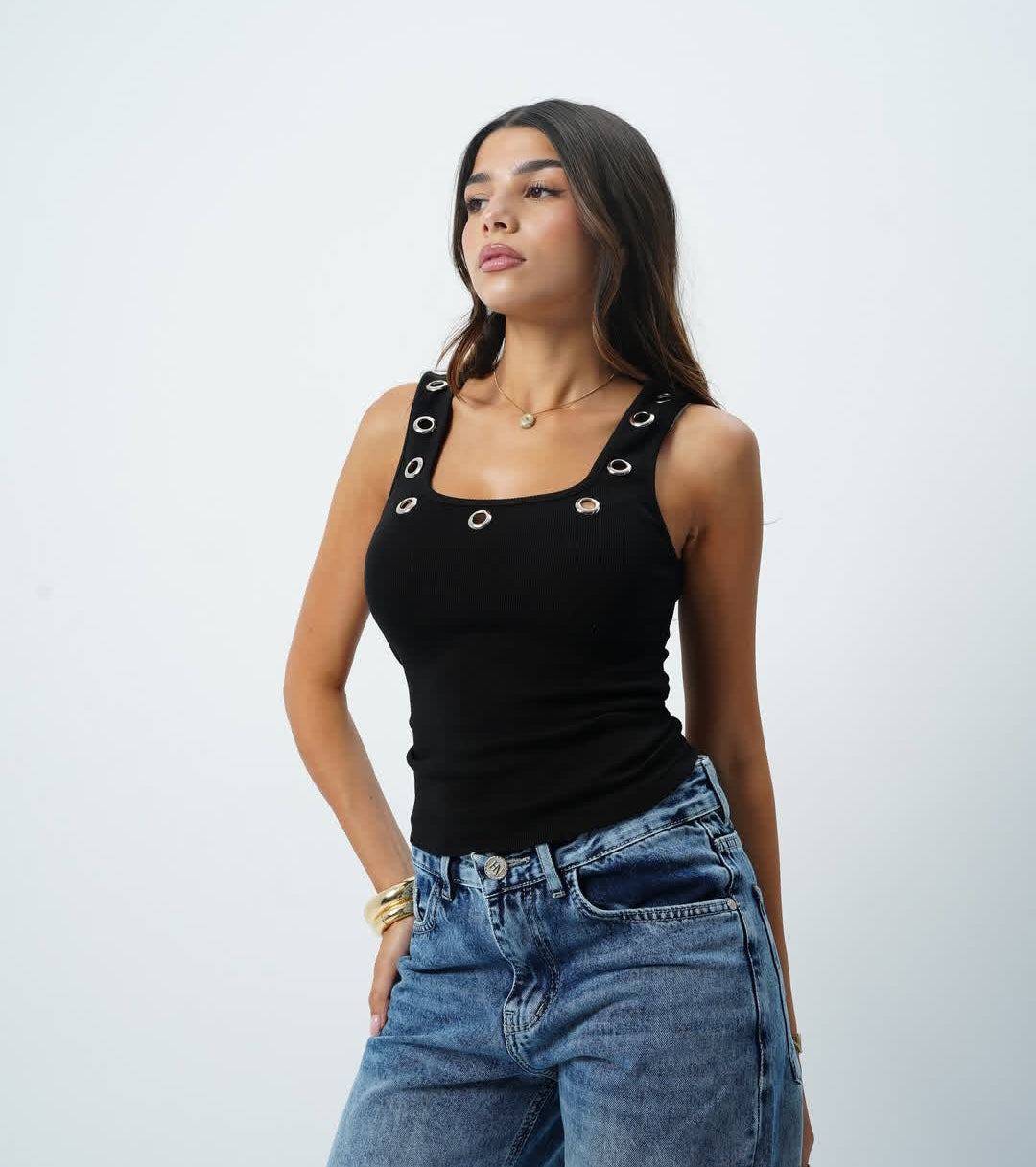 Rebel Ribbed Tank Top